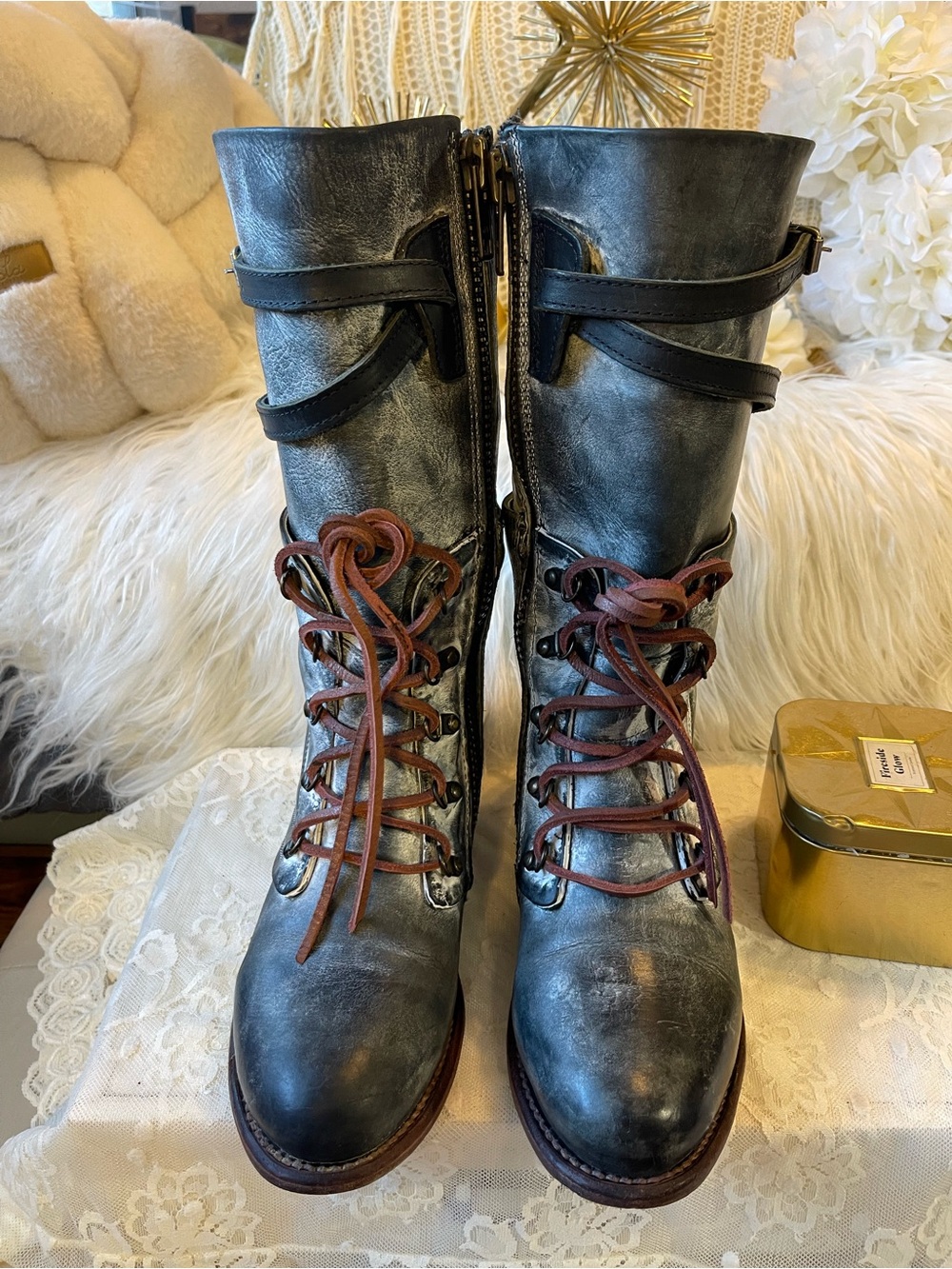 Freebird by Steven EUC “Ravi” Mid-Calf Boots in Ice Colorway MSRP$350 - Picture 3 of 10